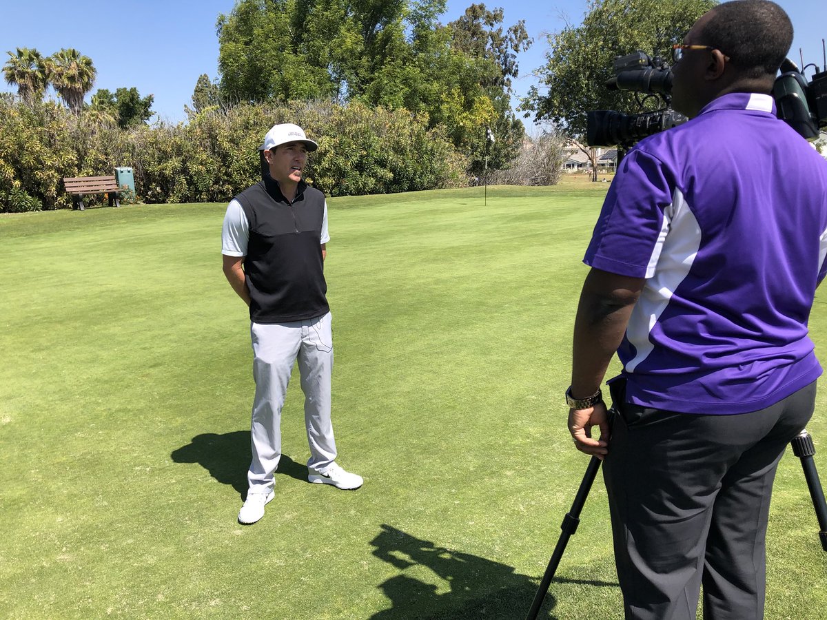 CSUSMcougars's tweet photo. .@KUSISports caught up w/ @CSUSMgolfβs Head Coach Greg Hutton today ahead of @NCAADII Regionals! Good Luck Cougars! π€πΌ#BleedBlue #CSUSMAthletics #CSUSMGolf https://t.co/cs7zU91kAU