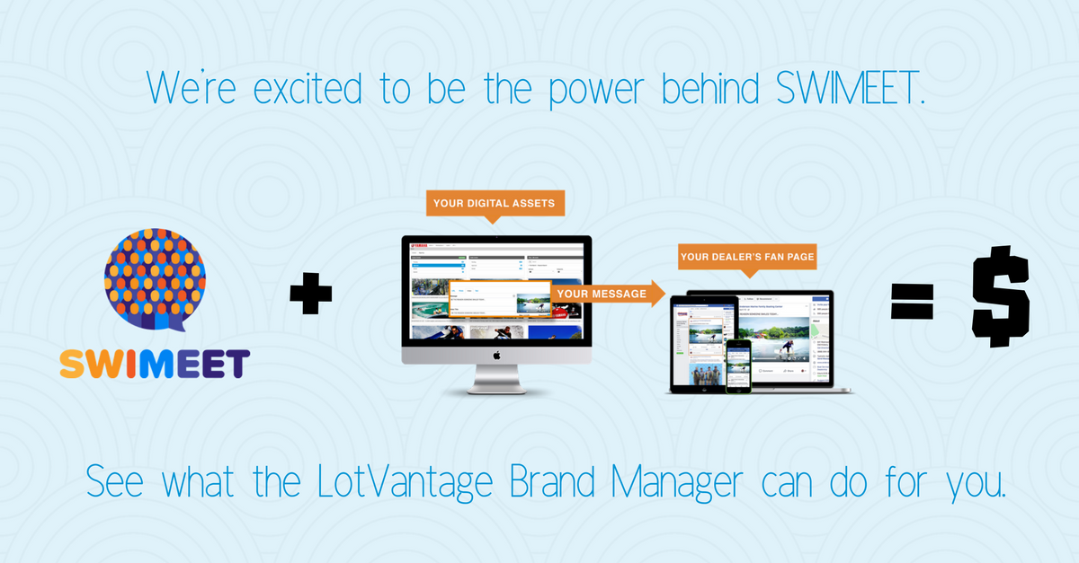 LotVantage's tweet photo. Yes, we are masters at anything with a motor...but did you know our #BrandManager product helps #manufacturers across ALL verticals tackle social media at the local #distributor level? Check out this article spotlighting our #SWIMEET program https://t.co/eSlrgkDZZG https://t.co/Y4Uxuy5bGp