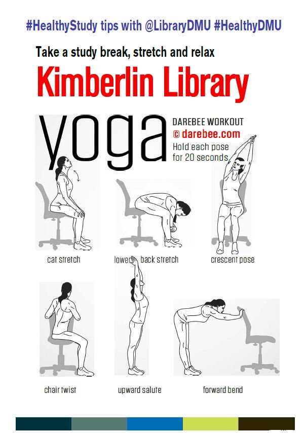 LibraryDMU's tweet photo. Take a study break, stretch and try some #KimberlinLibraryYoga following these steps and your chair #HealthyDMU #HealthyStudy #YourLibrary #HereForYou #DMU 🧠💪 https://t.co/kiFcnAaY1Q