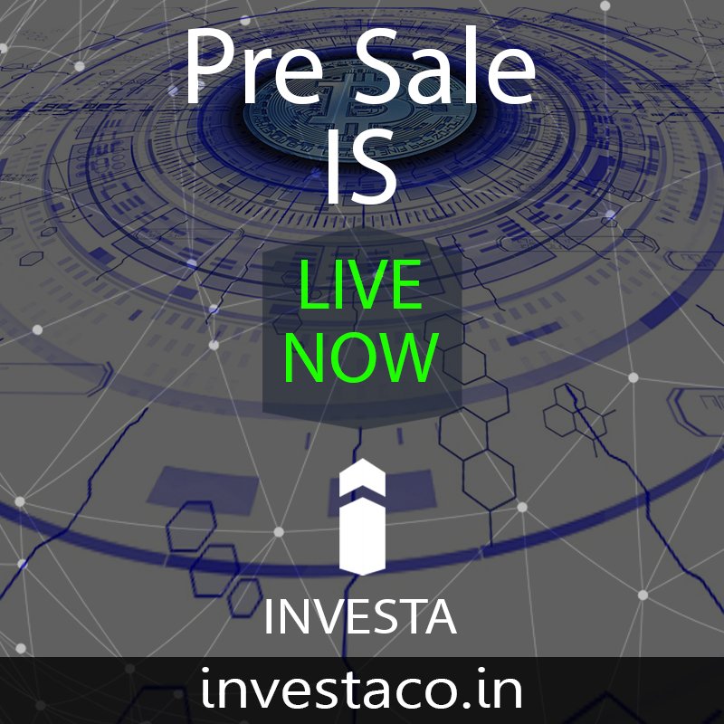 📢Token #presale is live! 🚀 

Join #TeamInvesta and get 60% Discount #tokens! 
To earn 5% bonus tokens refer your friends with your referral code/link.

investaco.in