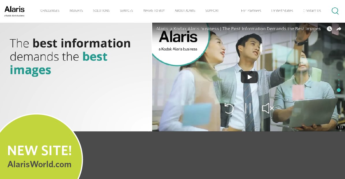 forBizTech's tweet image. Find the right fit for your business. Visit the new, easy to navigate, website for Alaris, a Kodak Alaris business: alaris.ws/CC1005