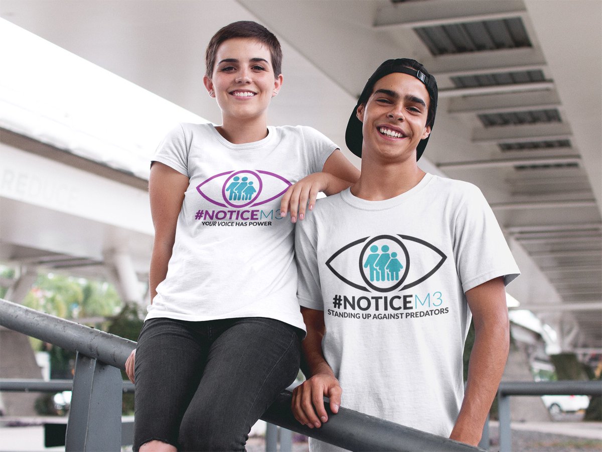 NoticeM3Project's tweet photo. 17days 10hrs and 2min left!! Join our #NoticeM3 movement & #TShirtSelfieChallenge
Please help us to reach our 1st goal of 100 #NoticeM3Tees.
#StandUpAgainstPredators🤚🏻💪🏻
https://t.co/VZNZkHqWkZ https://t.co/PkTh6g3X9D