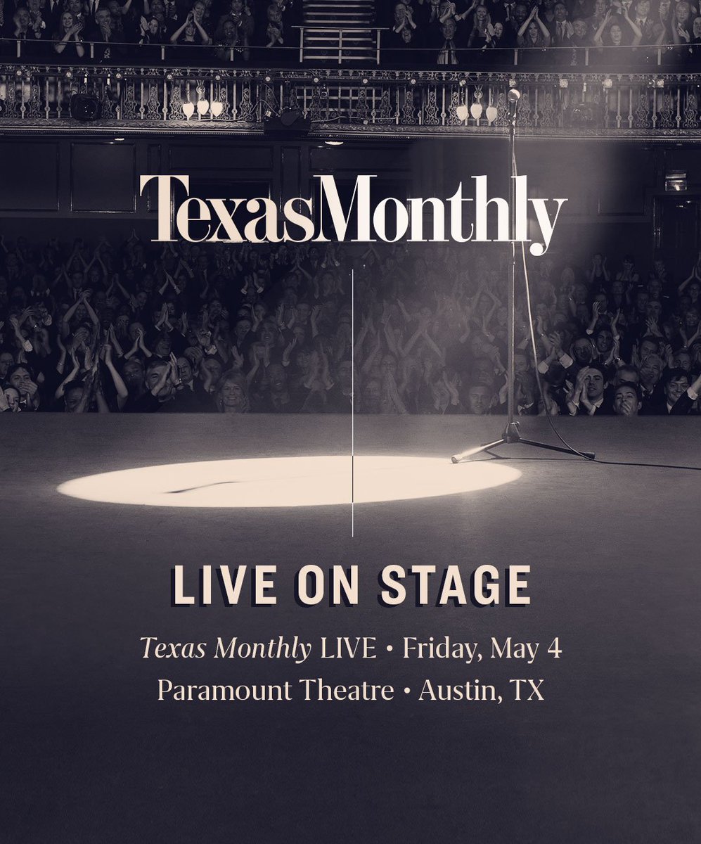 TPWFoundation's tweet photo. It’s not too late to purchase tickets for @TexasMonthly Live! Follow the link to purchase your tickets at 15% off using discount code INSIDER and join us on Friday in Austin! https://t.co/oOVDiRJKcD https://t.co/RapWO8EbwE
