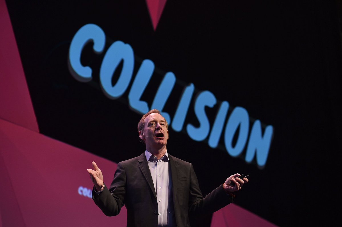 CollisionHQ's tweet photo. "I believe that this country can close completely the broadband gap by 2022." - @BradSmi, President @Microsoft, speaking on Center Stage at #CollisionConf today. Missed out this year? Sign up for a 2 for 1 code &amp; join us in Toronto 2019 https://t.co/EgdcbCqnon https://t.co/bdytXLugqP