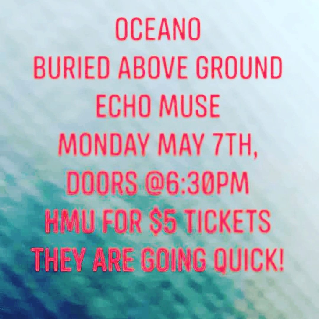 801events's tweet photo. @oceanometal Tickets are selling quick! 
#oceano #buriedaboveground #echomuse #saltlakecitydeathcore #saltlakecity #slcnightlife #801nightlife #801events #theloadingdock #801metal #slcmetal https://t.co/RGiRcwGsce