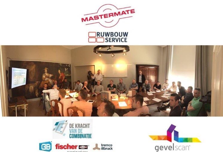 Trots op de meeting met één van de grotere bouwbedrijven.  Mastermate Ruwbouwservice i.s.m. De-Kracht-van-de-Combinatie en Gevelscan. Controle tijdens het bouwproces op luchtdichting. Efficiëntie 2.0 en SAMEN VOOR UW MAXIMALE RESULTAAT !