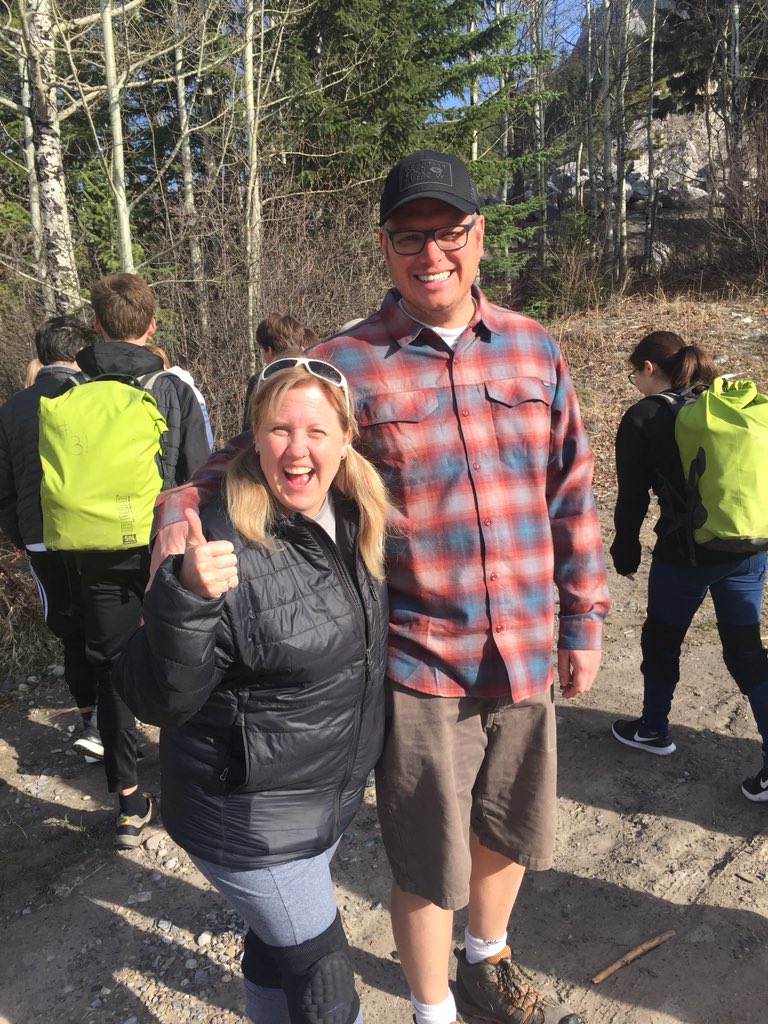 How did <a href="/mscharley1/">Sarah Charley</a> <a href="/jrobburkett/">Rob</a> get out of carrying packs up the mountain? <a href="/MrEatonMath/">Brian Eaton</a> &amp; Ms Muir carrying the load on this one.  #yorkcw #yorklearns