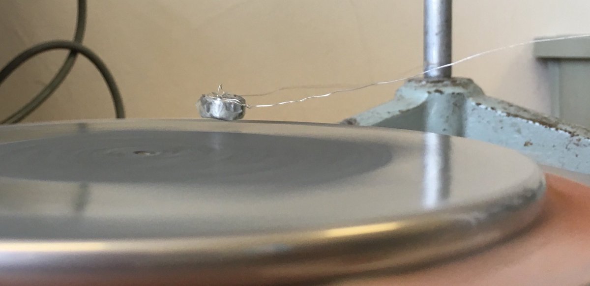 BernardRand's tweet image. Electromagnetic levitation of a magnet above a spinning conductor #physics #physicsdemos