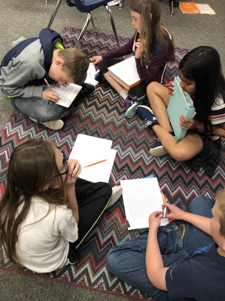 MrsSpierings5's tweet photo. Today we started our new literary essay unit in writing. We are annotating example literary essays to look for their specific characteristics. #rockonwestwood #WDPpride https://t.co/zaUQeNi727