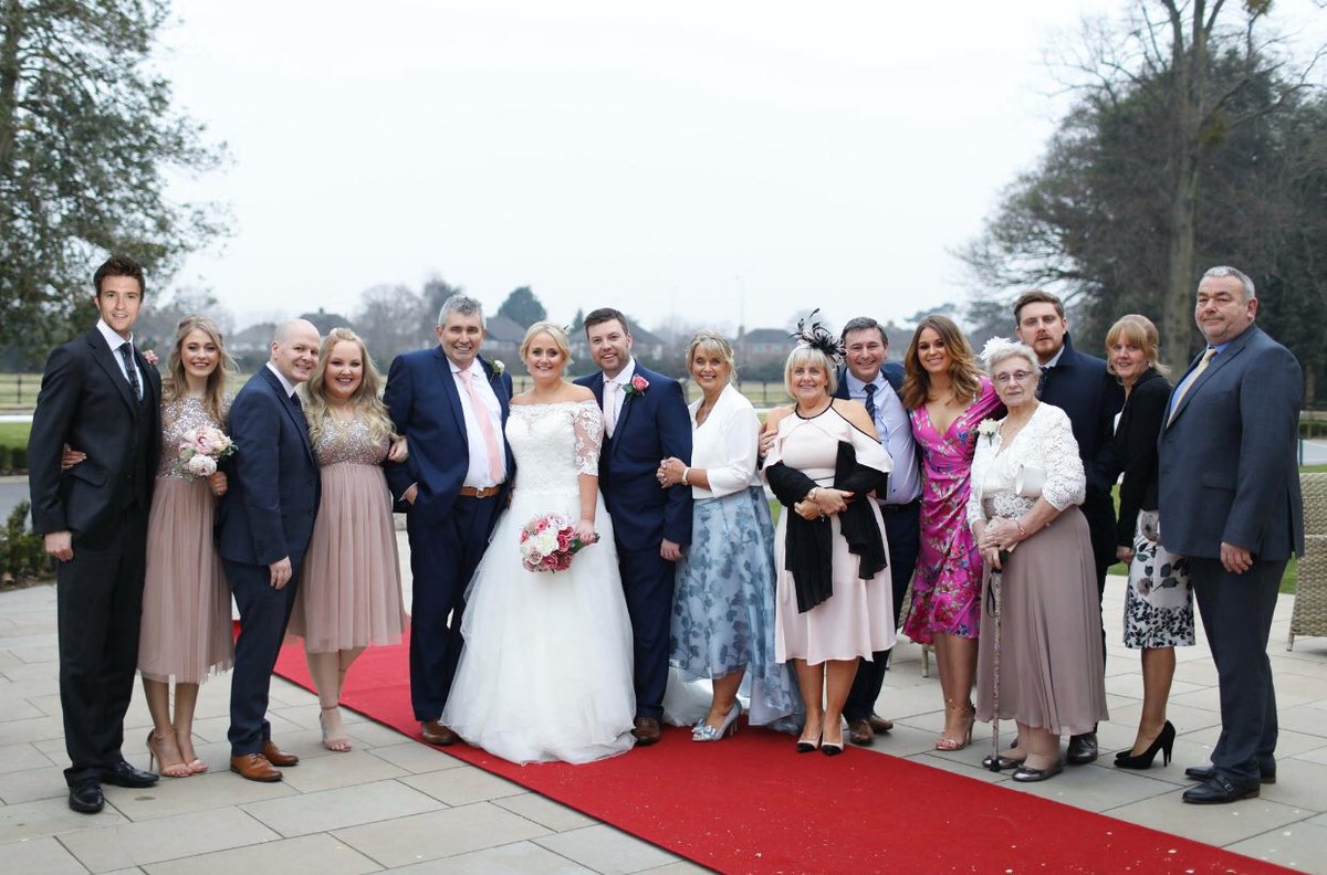 efawkner's tweet photo. When your sister’s official wedding photos come back but your ex is in them so you have to photoshop @gregjames’s face on it instead. Dying 😂😂😂 https://t.co/Tfl9EbH4sS