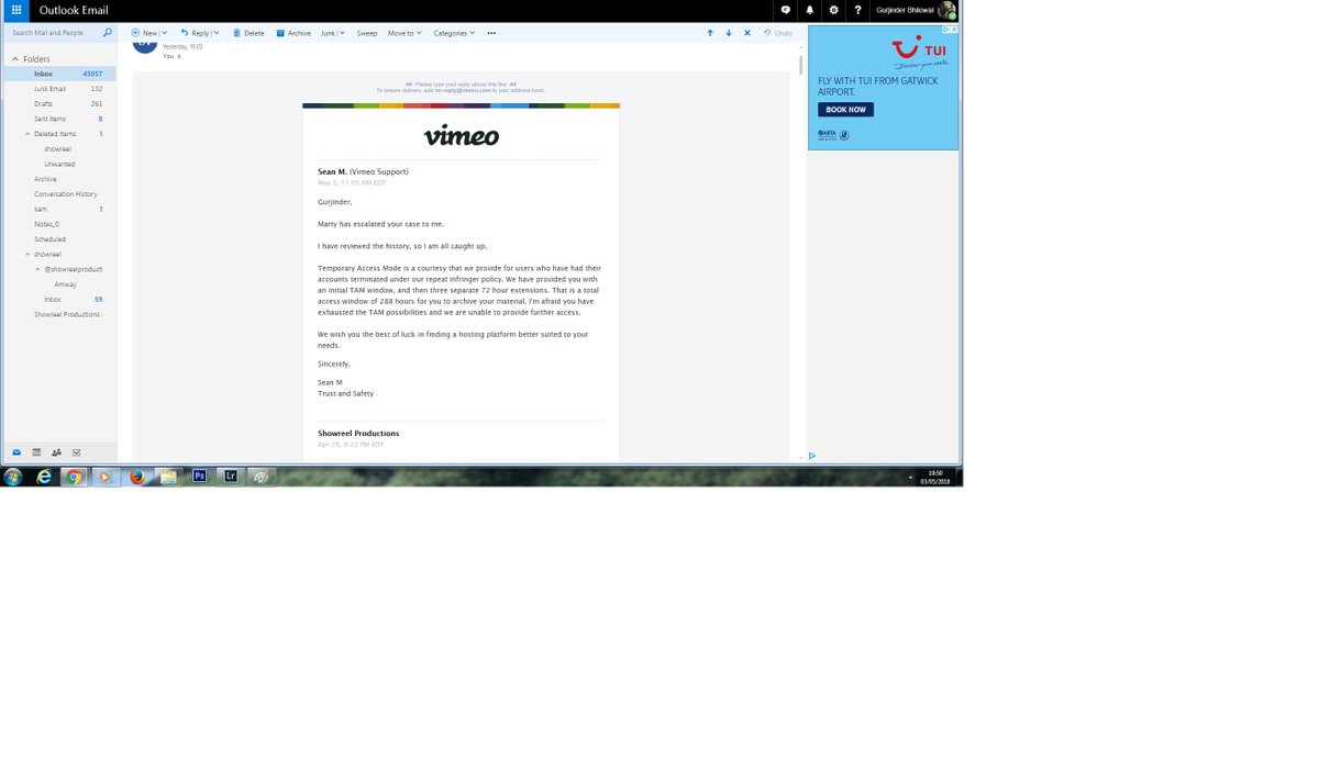 GujShowreel's tweet photo. @VimeoStaff His how good the service is basically telling me all customers weddings films can no longer be accessed. Complete disgrace of a company! https://t.co/5PyMT35HXQ