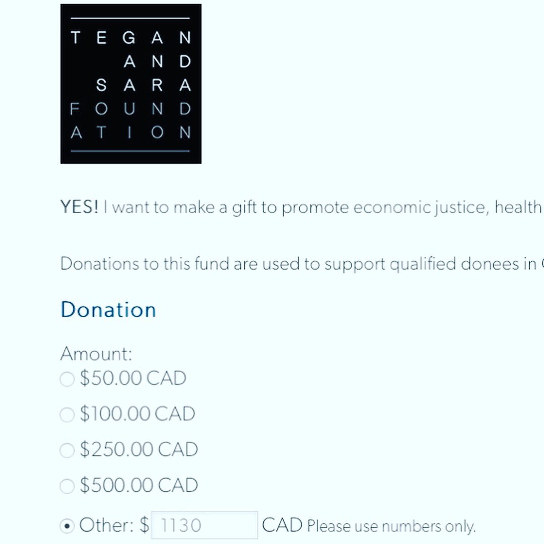 Thanks to you guys, today I made a $1130 CAD donation to the @teganandsarafdn 🌈❤️
A huge thank you to @teganandsara and their team at the Foundation for all they do for our community ❤️ #teganandsara #runrunrun #teganandsarafoundation