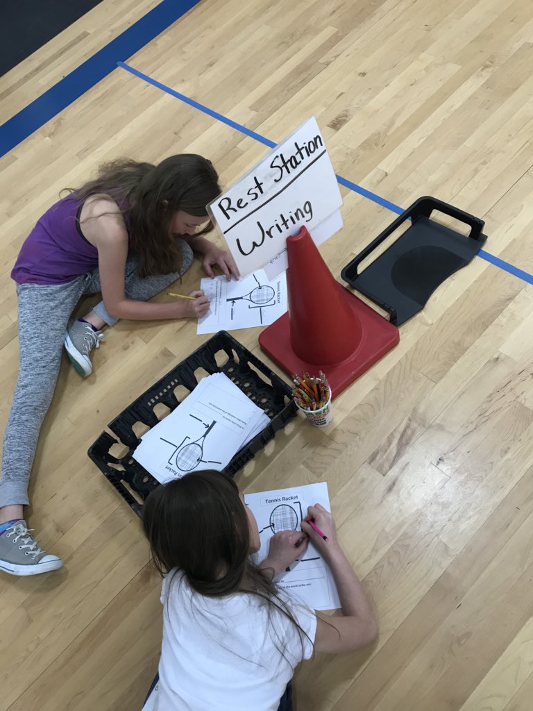 SouthCentralPE's tweet photo. Our elementary students show what they know at their writing station this week by labeling the parts of their tennis racket and applying what they know about our vocabulary word, strike. 🎾 https://t.co/x8TSiCHfm8