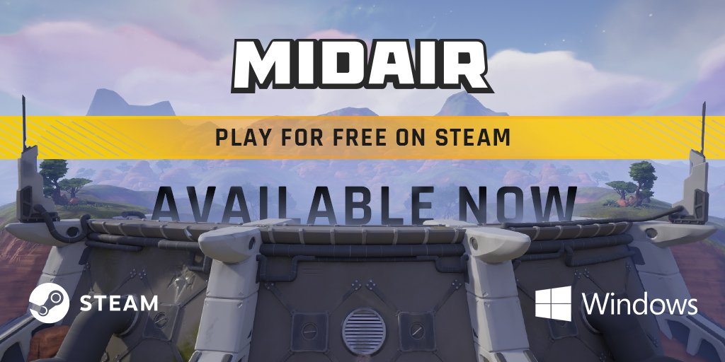 PlayMidair's tweet photo. Midair Free-To-Play is LIVE! Invite your friends, strap on your jetpacks, and come play! https://t.co/EUUPYuMSIO https://t.co/z6jWdo4aEP