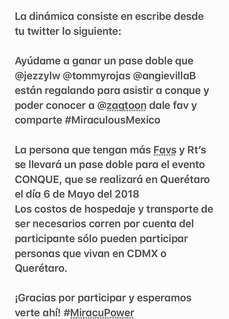 jezzylw's tweet image. ⚠️⚠️¡ATENCIÓN! ⚠️⚠️

SI QUIERES ASISTIR A CONQUE Y AÚN NO TIENES ENTRADA, CHECA ESTA DINÁMICA PARA GANAR UN PASE DOBLE Y PODER ESTAR CON @tommyrojas_ @AngieVillaB @zagtoon  Y YO EN QUERÉTARO! 😱😱😱😱😱😱

¡Corran y participen! 💕