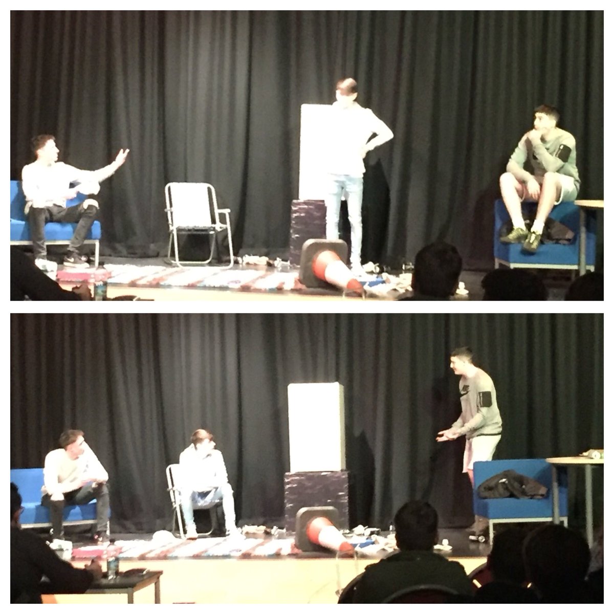 llanwern_drama's tweet photo. The boys had the audience crying with laughter. #physicalhumour #poorcorey https://t.co/TvG2VTEzhj