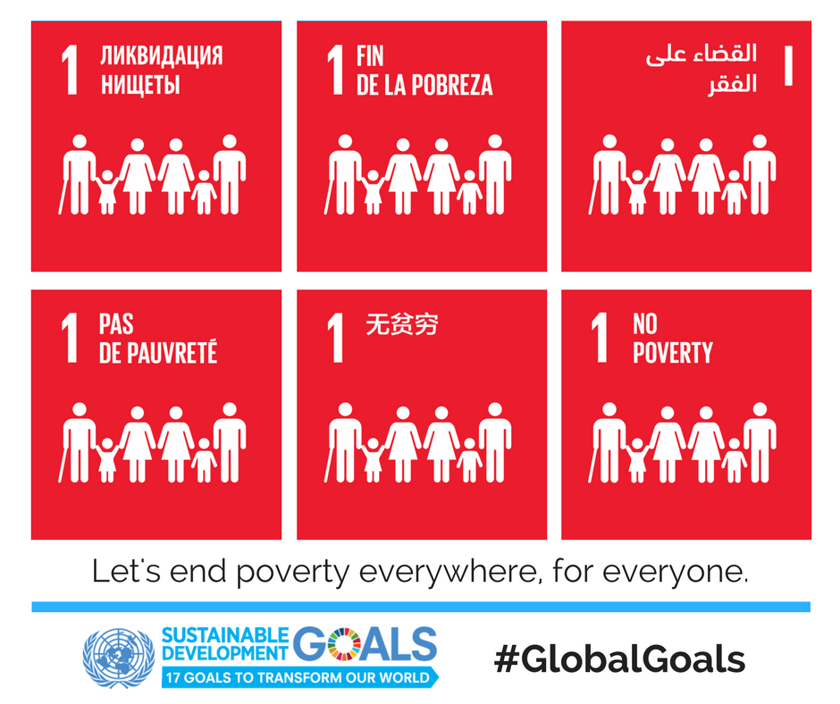 UN's tweet photo. 767 million people live on <$1.90/day. Goal 1 of the #GlobalGoals aims to end poverty. Here's how: https://t.co/1SritqAfcw https://t.co/X2oXS1IE7v