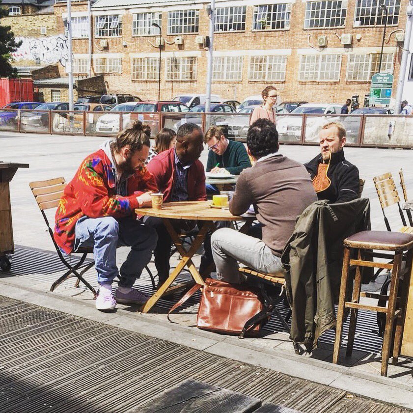 HCD_CEO's tweet photo. Great to meet some of the #GillettSquare community (inc. residents, pod tenants and students) today about @hackneycoops plans, and listen to/discuss concerns. Sun was shining too, which was nice. I’ll try to capture much of what was discussed below... #savegillettsquare 1/n https://t.co/8KQJsQMFGL