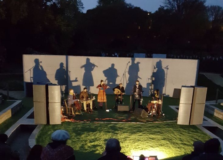 BOATheatre's tweet photo. A beautiful evening & performance from @iyatraQuartet to kick start our biggest season yet! Thank you for your hauntingly moving show #songsforsyria #livemusic #violin #cello #drums https://t.co/YQTFEQrTbj