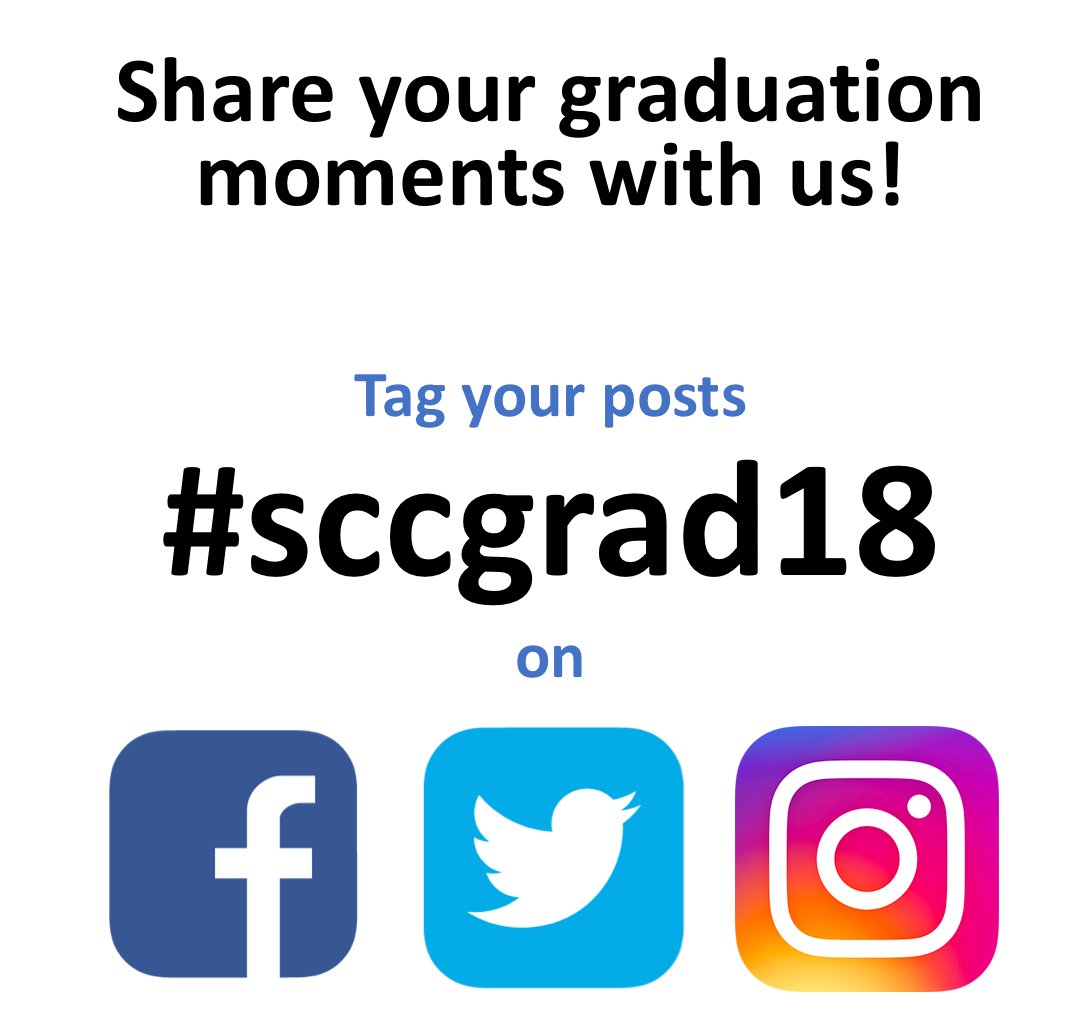 sccyourcollege's tweet image. Graduation is just a few hours away! Show off your smiles, cheers and decorated caps by tagging #sccgrad18 in your pics! #myscc