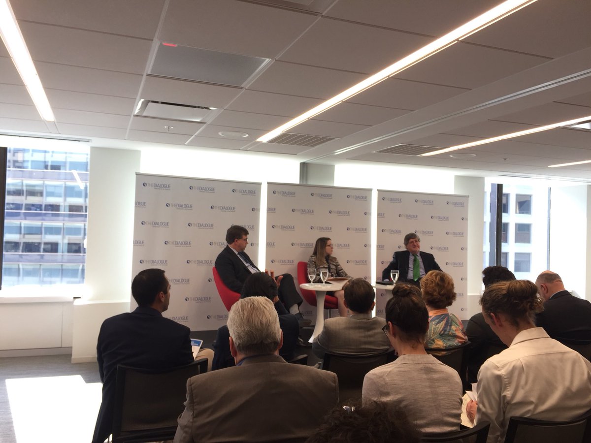 The_Dialogue's tweet photo. The United States must look more towards Latin America because China is becoming a major trade partner in the region - Ambassador Carrión #AmbassadorDialogues https://t.co/ENWvZjJZgt