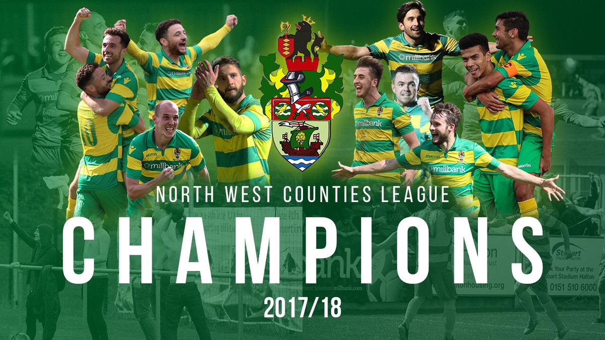 We’ve only gone and done it!!!! North West Counties Champions 2017/18! 💛💚 #Together