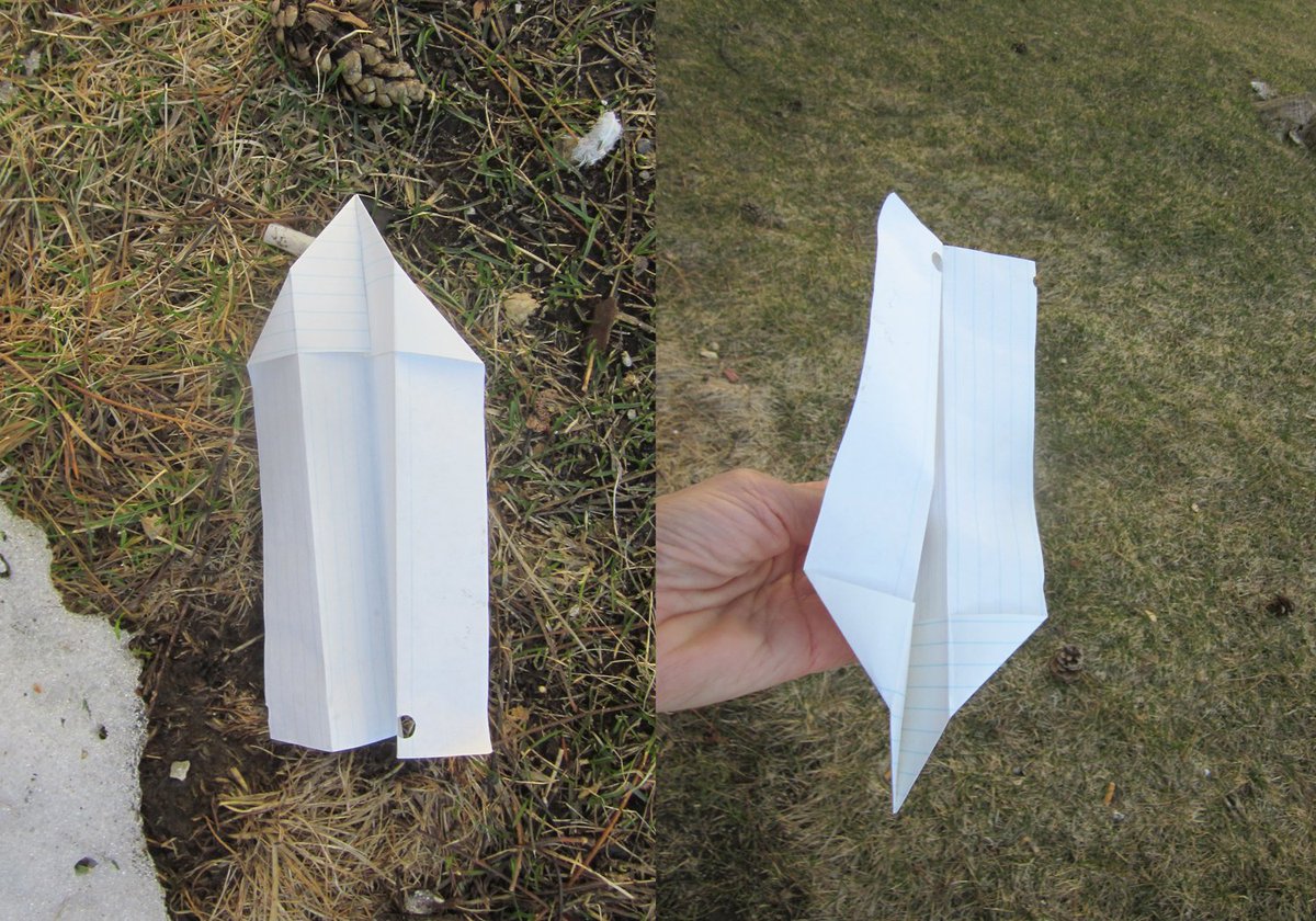This recent found paper plane made a safe landing on grassy greens ... at the base of a highrise apartment building in mid-town Kitchener.