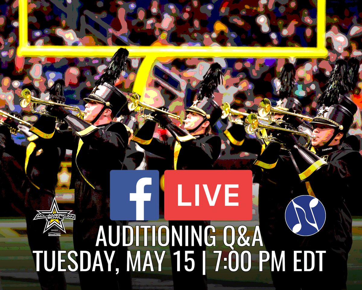 On Tuesday, May 15th at 7:00 PM EDT, we will be going Live on Facebook with <a href="/AllAmericanBand/">All-American Band</a> to answer any of your auditioning questions. Until then, you can always contact support@noteworthyrecruiting.com for any inquiries!