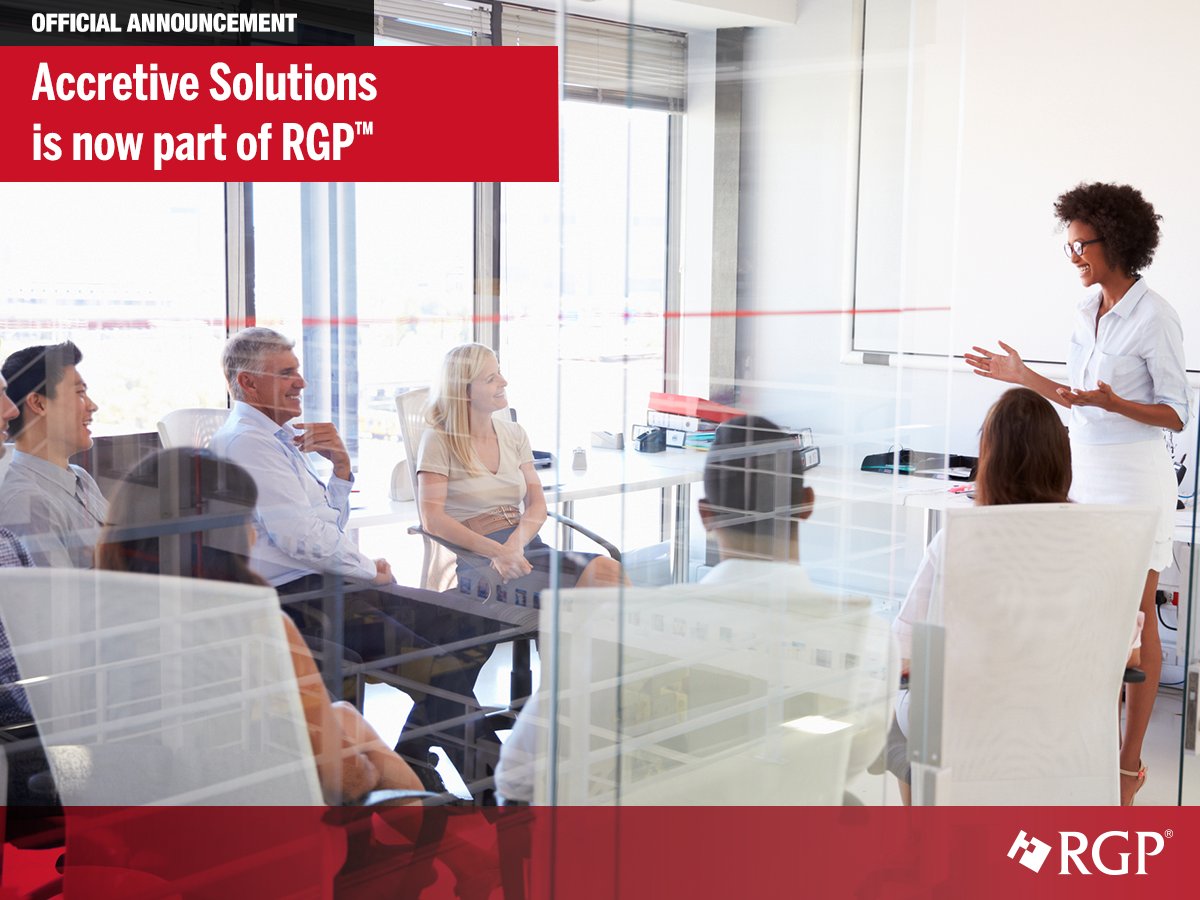 AccretiveSolutn's tweet photo. @RGP's CFO Herb Mueller on our acquisition, "It supports RGP’s strategic initiatives by adding scale in key markets, introducing new capabilities and enhancing our ability to grow business with new and existing clients." #RGPisGrowing https://t.co/eVa3zFgS9N
