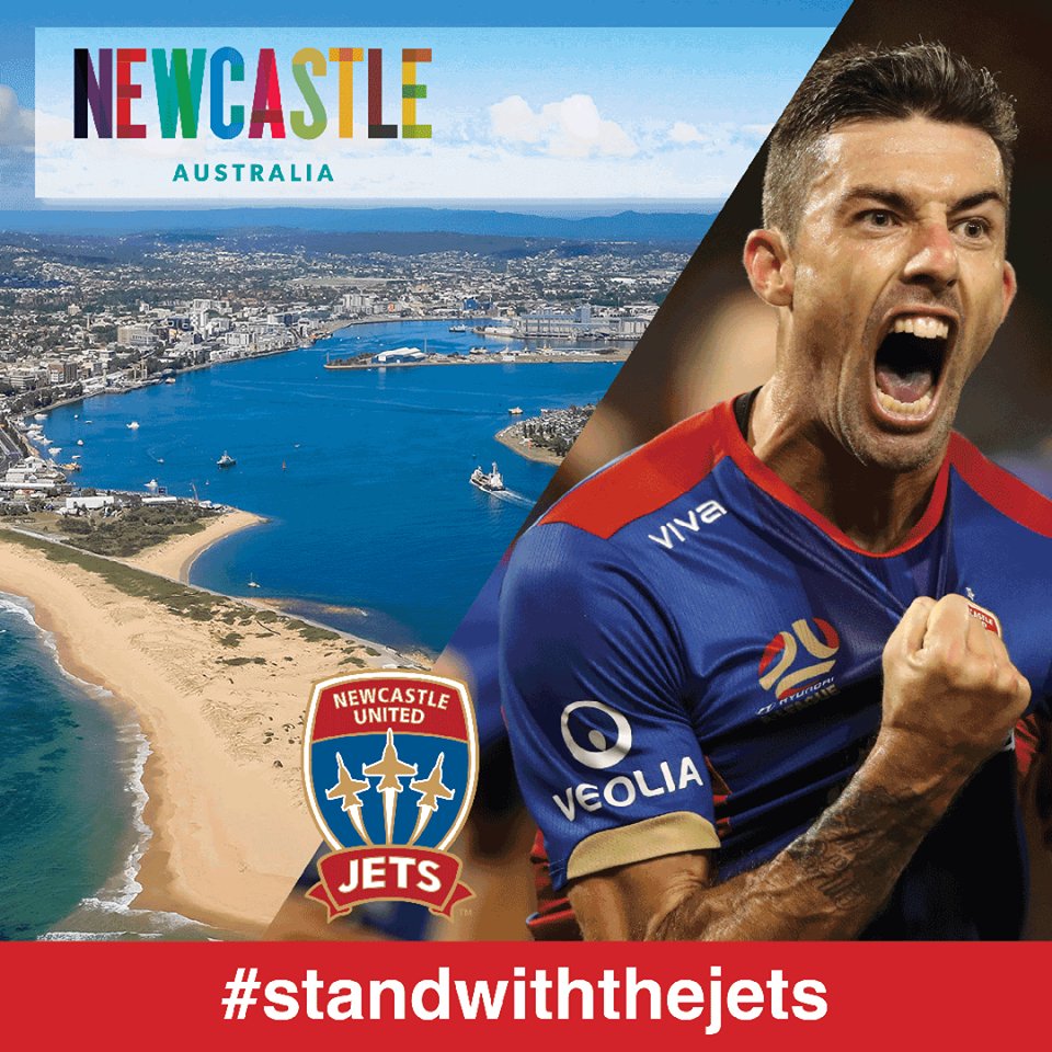 CityNewcastle's tweet photo. GO THE JETS. #visitnewcastle #newcastlejetsfc #NEWvMVC #standwiththejets https://t.co/VAVW58aMCS