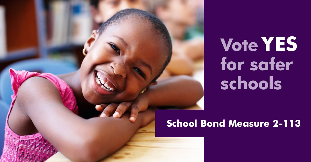 VoteYes2_113's tweet photo. Vote YES on Measure 2-113 so that @CSDNow schools receive the seismic updates needed to keep our kids safe. https://t.co/X8DHQRudXo