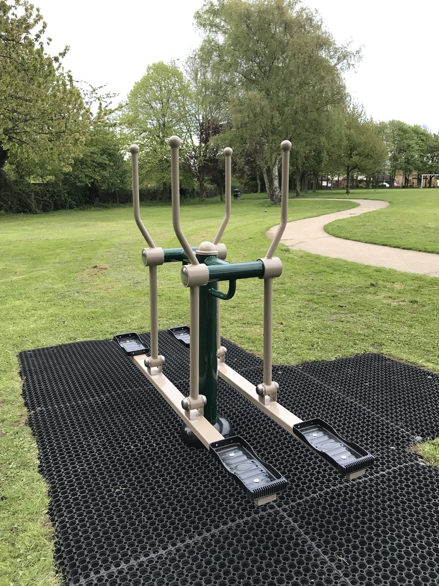 The latest addition to Lawrance Park is now in place. A double cross country skier! #Exercise in the fresh air and enjoy our beautiful park.