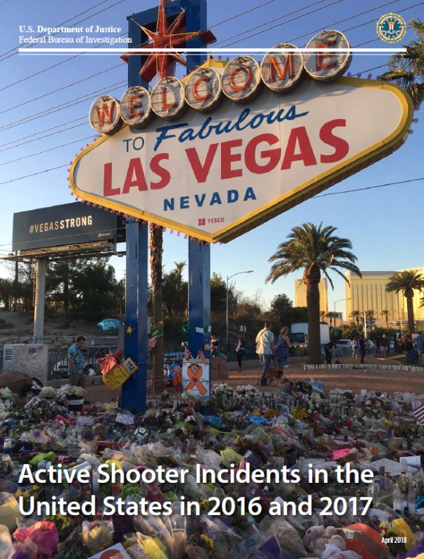 FBI's tweet image. The #FBI’s report on active shooter incidents in the U.S. for 2016-2017 is now available at: fbi.gov/file-repositor…