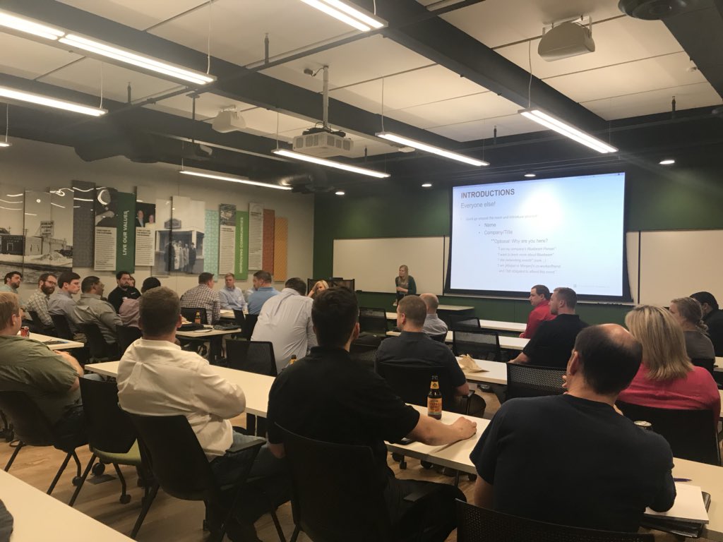 ryancompanies's tweet photo. Some of Minneapolis’ finest #AEC innovators are gathered at Millwright for #MinneBUG - a group created to discuss ideas and the importance of @Bluebeam! Everyone is ready and excited to talk about #Revu2018! #bluebeam https://t.co/2AuCWXW2jX