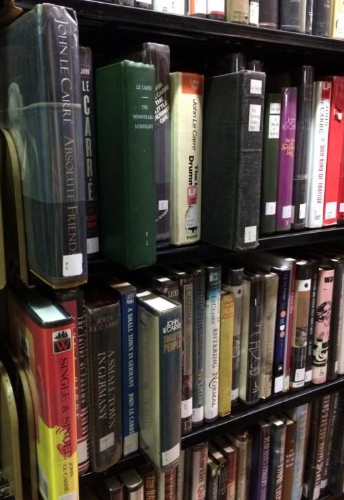 nysoclib's tweet photo. Joan ran into John Le Carre in the stacks. Who will you meet? https://t.co/dMsIEtmhRe #books #fiction #JohnLeCarre #spies #SpyFiction #Smiley #RussiaHouse https://t.co/GdgxKuoM3C