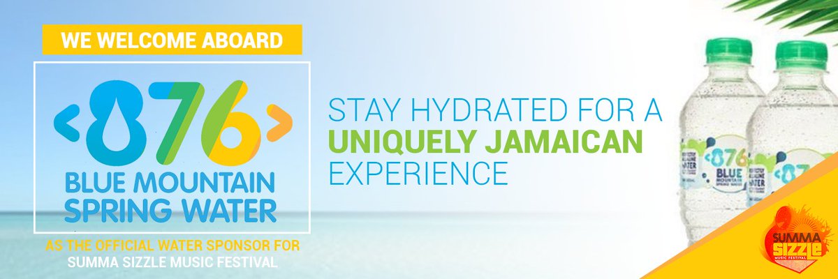 SummaSizzleFest's tweet photo. Introducing our official water sponsor for #SummaSizzleFest... @876water!

Together we look forward to providing a #UniquelyJamaican experience to all our patrons! https://t.co/kOTGcz3Grs