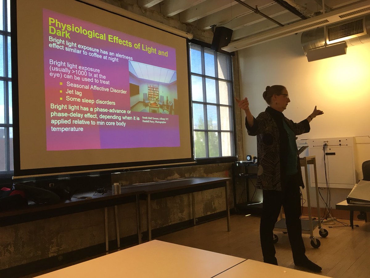 mark_fretz's tweet photo. Great lecture to University of Oregon architecture students from Naomi Miller of Pacific Northwest National Laboratory on light and health! #Designtheunseen https://t.co/Q8VC4UszzS