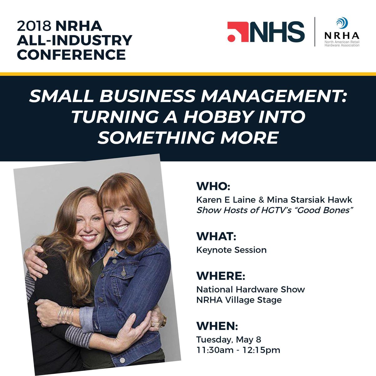 hangmanproducts's tweet photo. Do what you love! Keynote Session for Small Business Management @NHS_Show |We are only days away from the #nhshow 2018, visit Hangman Products in Booth No. 7621 #hangitlikeapro #hardwareandtools #outdoorliving #lawnandgarden #hardware #manufacturer #lasvegas https://t.co/TGfMwqEjRO