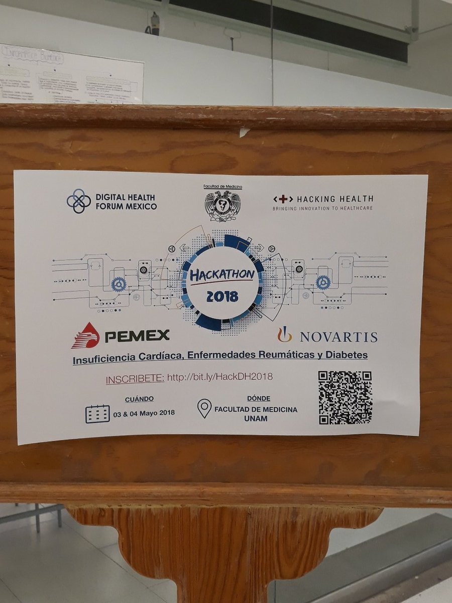 HHMonterrey's tweet photo. Hackathon 2018 #HHCDMX
03 y 04 Mayo 2018
@FacMedicinaUNAM
#UNAM #HablemosdeSalud #HackingHealth #HHMonterrey @Pemex @InnovaSalud @novartismexico @HHMexicoCity @DHFM_MX @germanfajardo @hectorvalle https://t.co/EtO7biGcfJ