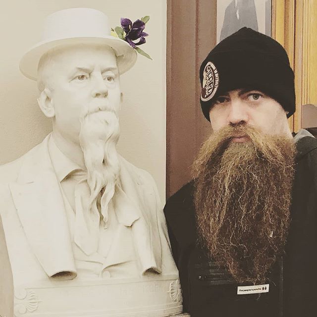 I'm gonna #giveaway a free can of Beard Balm and a couple beard safe spoons to the first person who can identify the bust this wicked goatee belongs to #tbt