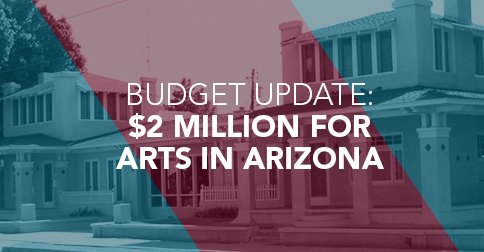 Great news! #azbudget passed today includes $2 million to support arts and culture programs statewide! Thanks to Governor @dougducey, AZ's state legislators, <a href="/azcitizens4arts/">AzCitizensfortheArts</a>, and arts supporters across AZ! #azleg #AZarts #AZawesome #AZboundless #AZSenate #artsfunding