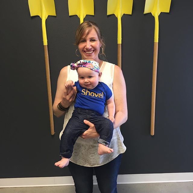 Our little Shovel mascot for the day 😍 Thanks to our developer, Steve, and his girlfriend, Val, for the adorable onesie!! #ohthecuteness #startemyoung ift.tt/2w9tFQB