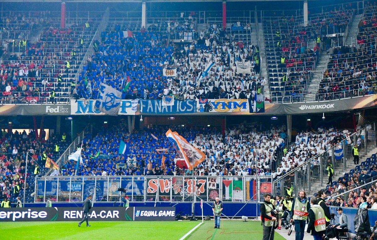 VGCU84's tweet photo. #RBSOM #FCSOM #OM Le plus grand club français, avec son meilleur public de France, se qualifie pour sa 5ème finale européenne... Allons la gagner ensemble à Lyon le 16 mai!!! #ForzaOM 🔵⚪️🔥🏆 https://t.co/GrlNEBUTVG