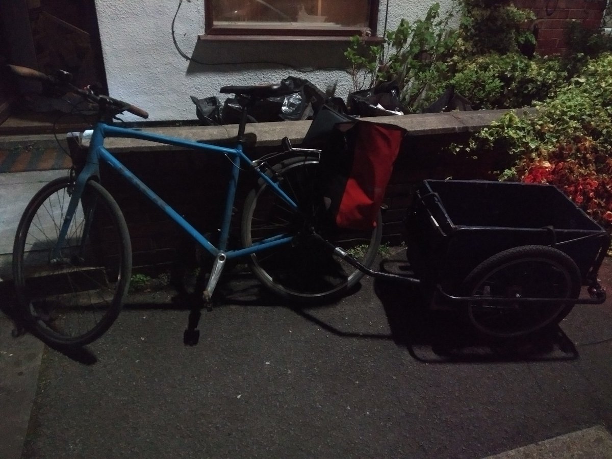 Lets_getcycling's tweet photo. So was going to show you my bike trailer full of the ballot box with all the lovely votes in it but for some reason @StockportMBC have said cycling is not a safe way to transport the ballot box My bike is road legal & the trailer secures all the contents #bikesatpollingstations https://t.co/2VDJ4rM6qt