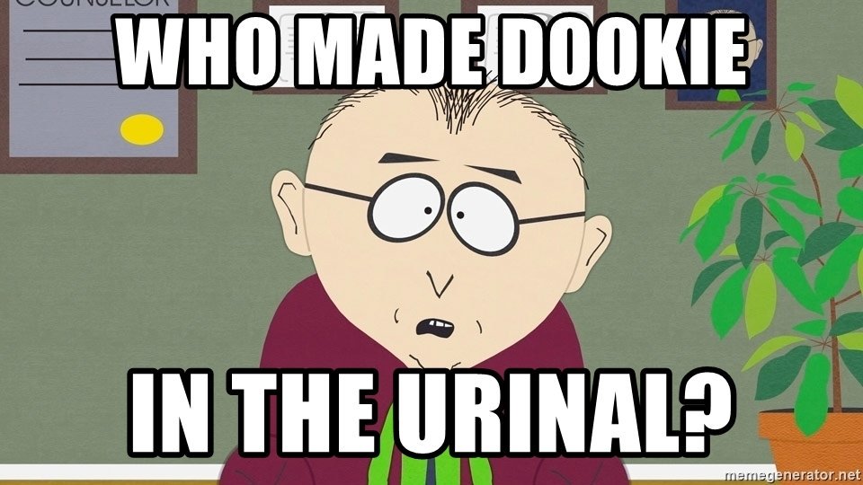 Image result for who took a dookie in the urinal