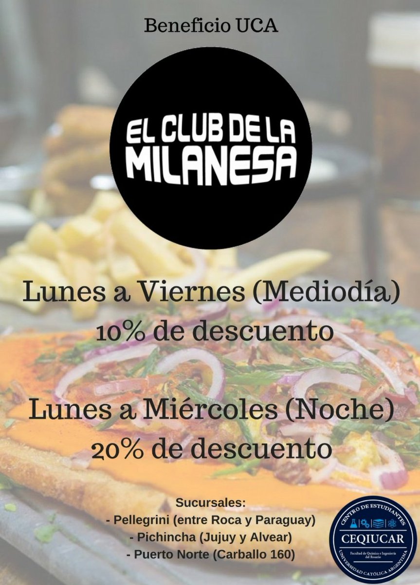 CEQIUCAR's tweet photo. Nuevo beneficio UCA!
🐷😋 https://t.co/x7fccPxNKP