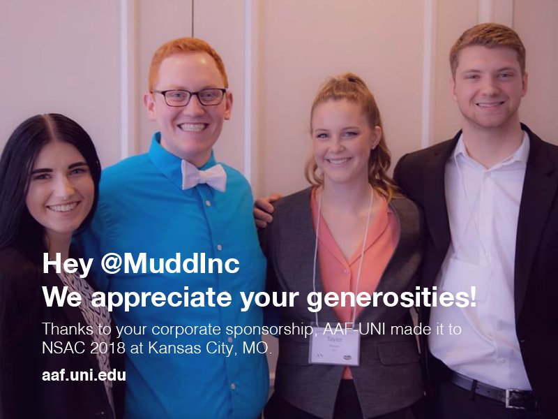 Hey@MuddInc, you have been a great friend to us and <a href="/UNIBusiness/">UniversityBusiness</a>! Thank you so much! #uniadv