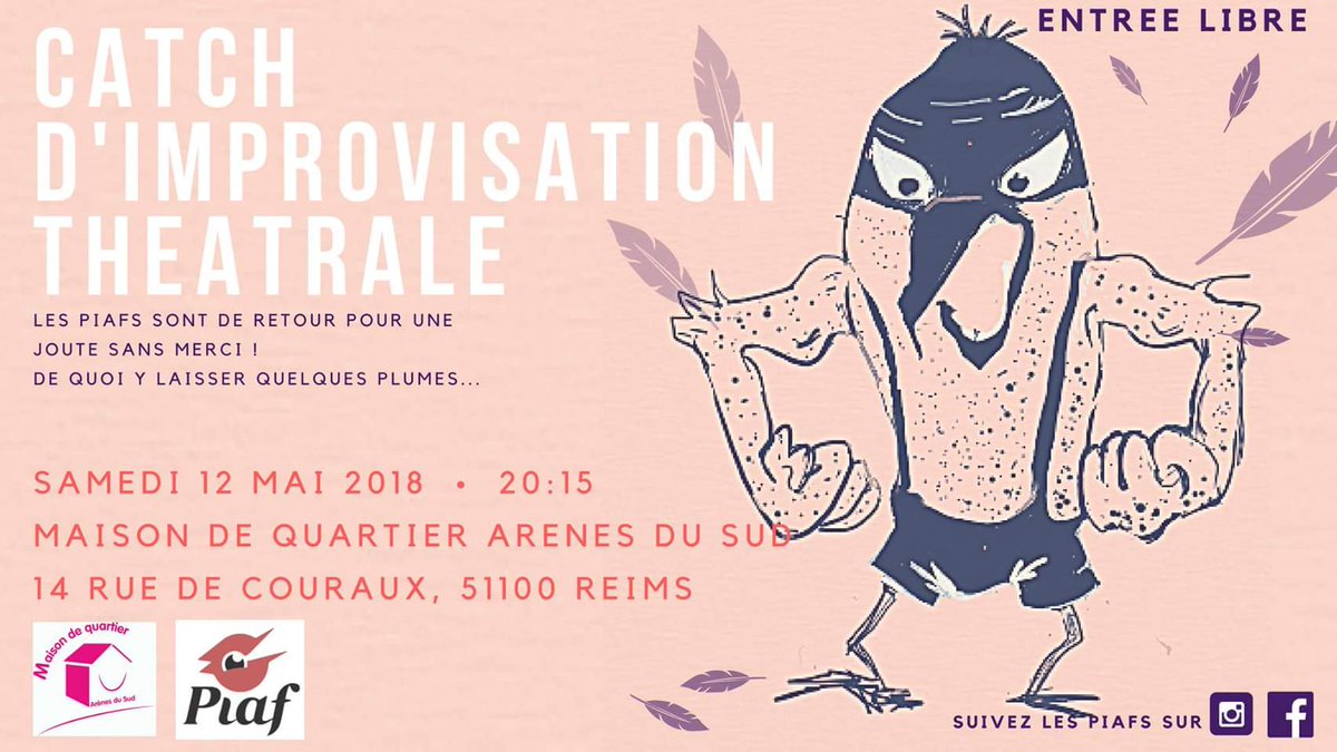 Les Piafs reviennent à la Verrerie <a href="/VilledeReims/">Ville de Reims</a> et ça va tabasser sévère ;) #catch #impro #improv #improvisation #spectacle #piafs #Reims