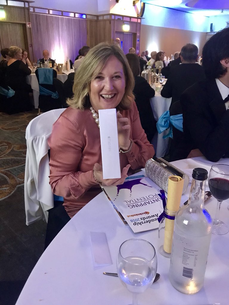 Roseanne Kellly happy with her prize iPad <a href="/wibni/">Women in Business</a> #co3awards18