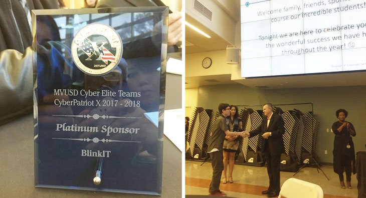 BlinkITSolution's tweet image. Blink IT was delighted and honored to be the Platinum Sponsor for the MVUSD Cyber Elite Teams Dinner &amp;amp; Awards Banquet event on Wed, May 2.  We are proud to support our community and school activities.